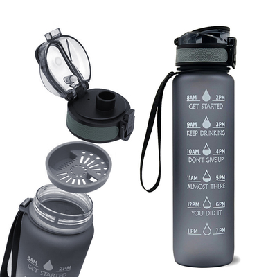 Leakproof Motivational Water Jug For Sports With Cleaning Brush